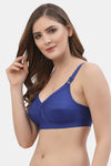 Floret Double Layered Non Wired Full Coverage Super Support Bra - Royal Blue — thumbnail 3